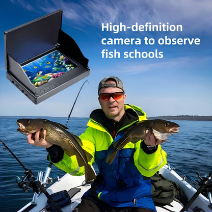 Underwater Fishing Camera with 4.3" HD Screen – Fish Finder with 140° Wide Angle Lens, Fish-Attracting Light