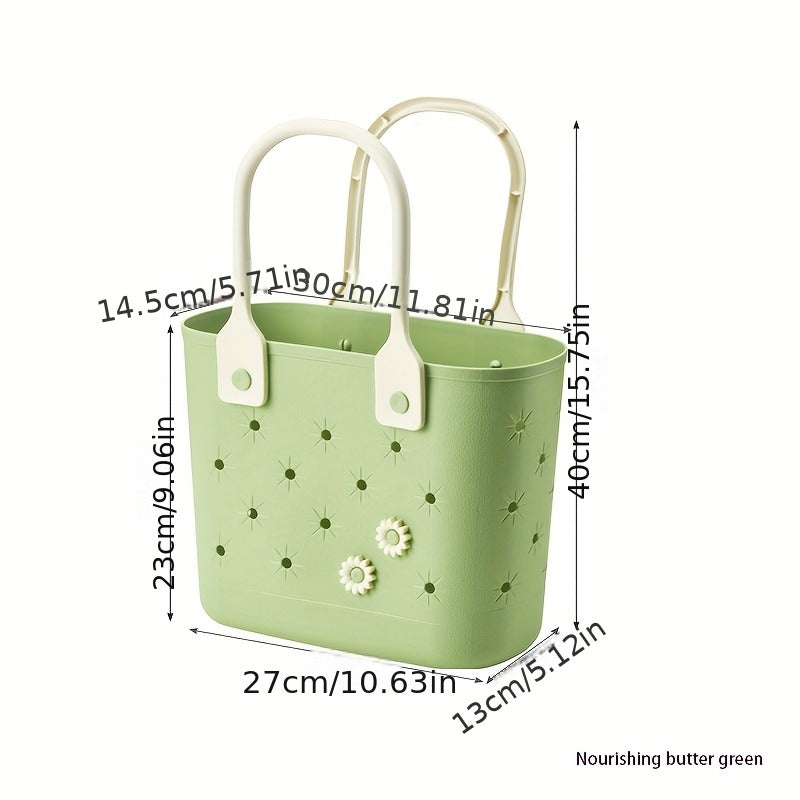 Portable Drain Storage Basket with Plastic Frame and Soft Bottom in Three Color Options for Home or Travel