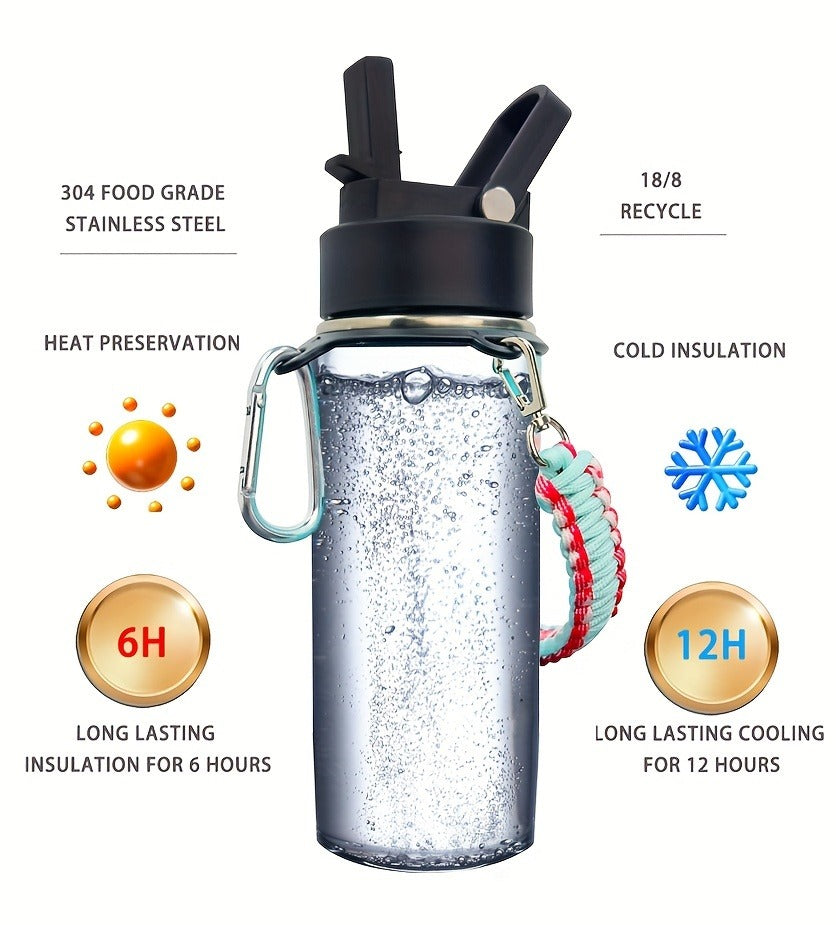 Insulated Water Bottle 16oz – Stainless Steel Vacuum Tumbler with Fun Printed Designs – Leak-Proof Kids & Teen Water Bottle