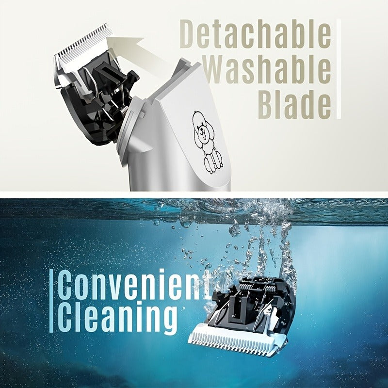 Pet Hair Clipper Cordless Adjustable Comb – Silent Low Noise Rechargeable Electric Dog Cat Grooming Scissors Set, Multiple Style Options
