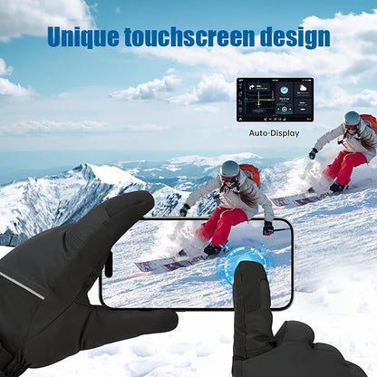 Rechargeable Full-Finger Heated Gloves with 2 × 5000mAh Battery Packs, Three Heat Levels and Touchscreen Fingertips