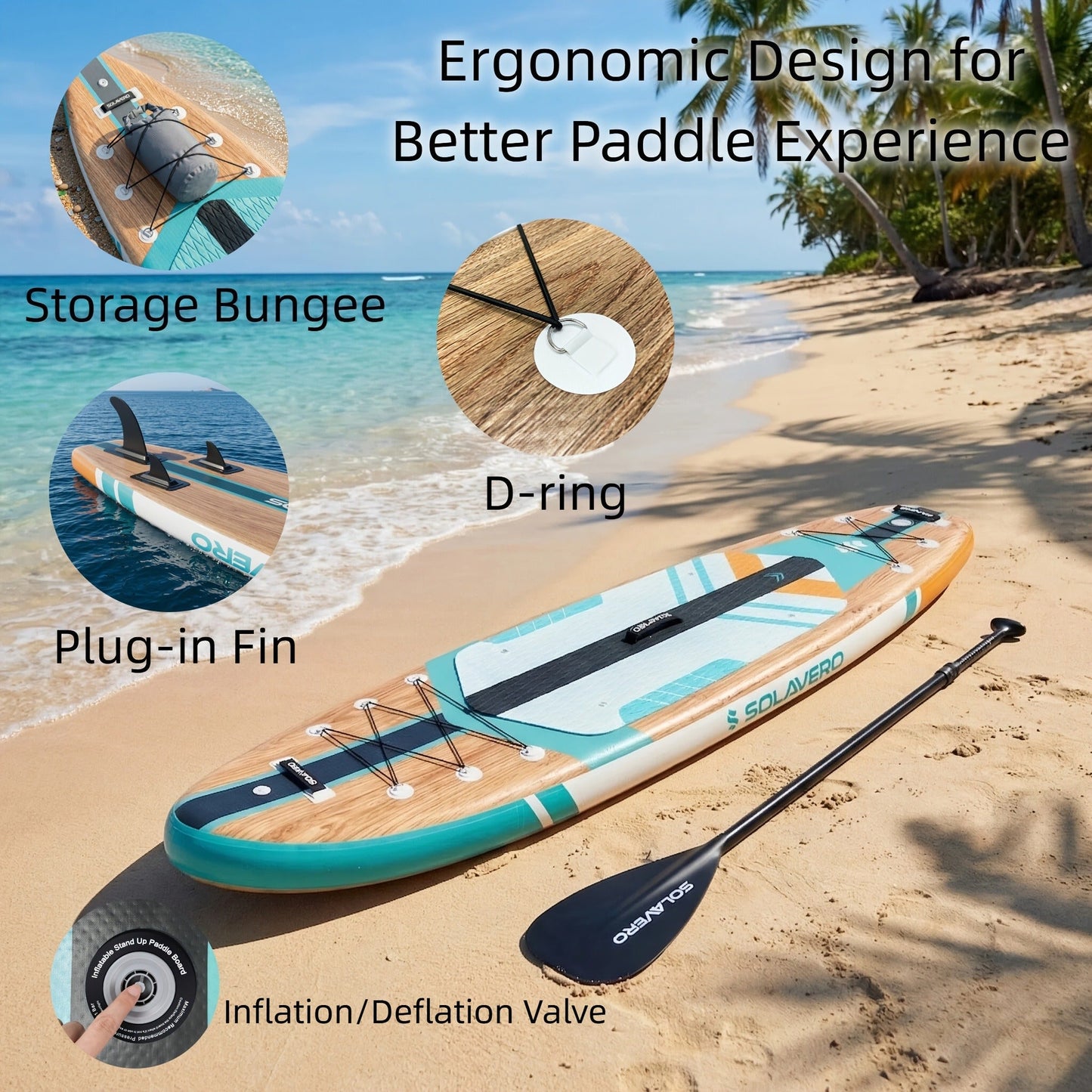 Stand Up Paddle Board Inflatable SUP 10'6" & 11'6" – Non-Slip EVA Deck, 180kg Capacity, All-in-One Accessories Kit with Pump