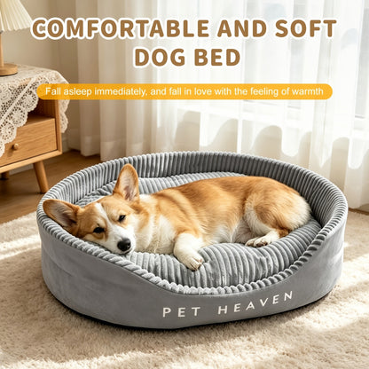 Furry Round Pet Bed for Dogs & Cats – Soft Warm Washable Dog Bed with Anti-Slip Base, Foldable Breathable Plush Cat Bed Mattress