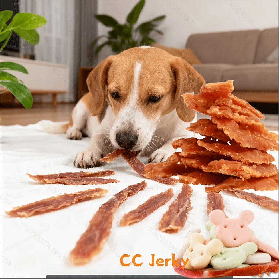 Dog Jerky Treats Chicken & Duck – High Protein Low Fat Natural Training Reward Snacks for Small Medium Large Dogs Easily Digestible