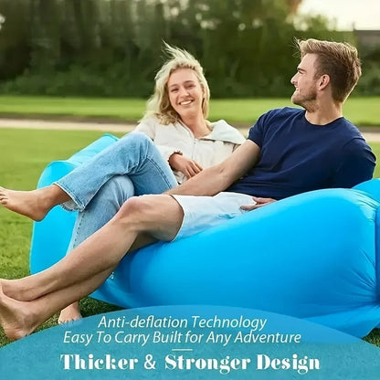 Inflatable Air Sofa Outdoor Camping Lounger 440LB Heavy Duty Quick Inflate Portable Lazy Bag Sofa Bed with Carry Bag Lightweight Compact