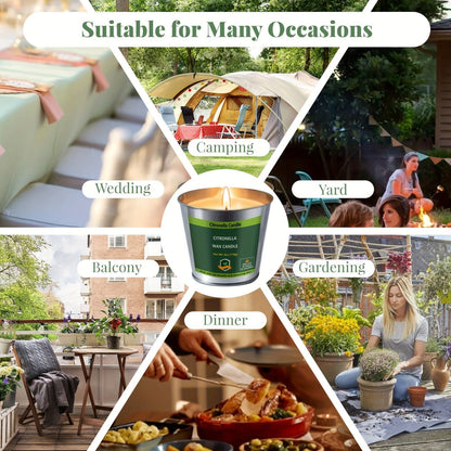 Citronella Candles Set 4 Pack Outdoor Indoor Bug Repellent Candles for Patio BBQ Garden Yard Camping Party Deck Holiday Gift Fall Candles