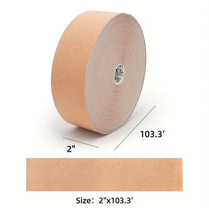 Bulk Kinesiology Tape Roll 2 Inch x 103 Feet Beige – Elastic Latex Free Athletic Therapeutic Tape for Sports, Muscle Support