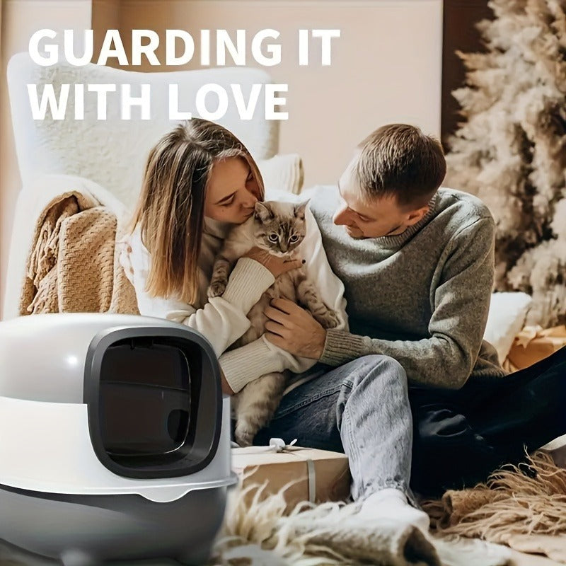 Enclosed Cat Litter Box with Odor Control – Foldable Top Entry Design, Splash-Proof Walls, Compact Size for Small Spaces