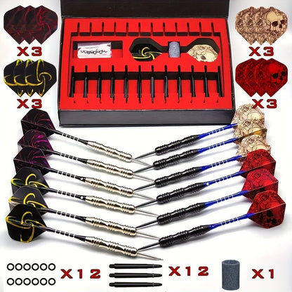 Professional Darts Set with Iron Tips, PET Shafts & Gift Box – Complete Dart Set for Training & Competition