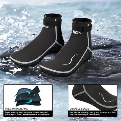 Neoprene Wetsuit Socks 3.5mm – High & Low Cut Water Booties, Non-Slip Anti-Abrasion for Diving Snorkeling Kayaking Beach Volleyball Surfing