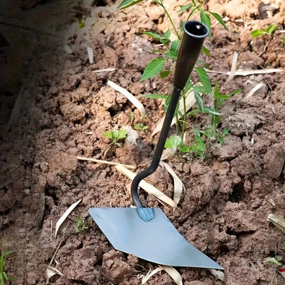 Garden Cultivator Manganese Steel Hand Plough Thickened Triangular Hoe for Plowing, Soil Loosening