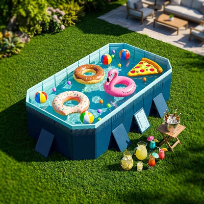 Inflatable Swimming Pool for Adults & Family, 102" Large Backyard Above Ground Pool for Garden, Patio and Yard Use