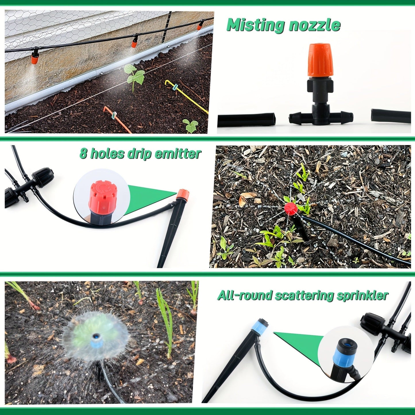 226FT Drip Irrigation Kit – Automatic Plant Watering System with Adjustable Nozzles for Garden & Greenhouse