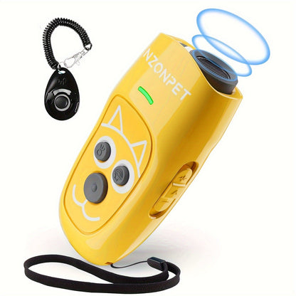 Ultrasonic Dog Bark Control Device 3-in-1 Anti Barking Trainer 3 Frequency Modes 16.4Ft Range for Garden, Patio and Yard Use