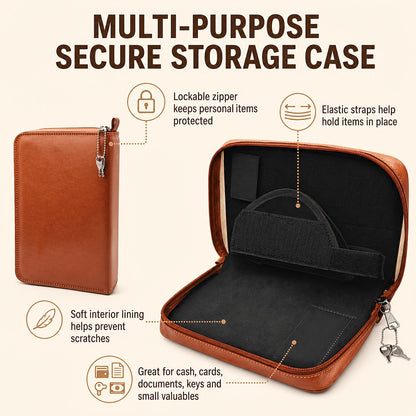 Lockable Soft Pistol Case Book-Style Handgun Storage Bag with Zipper – Discreet Portable Gun Case for 9mm & Most Handguns