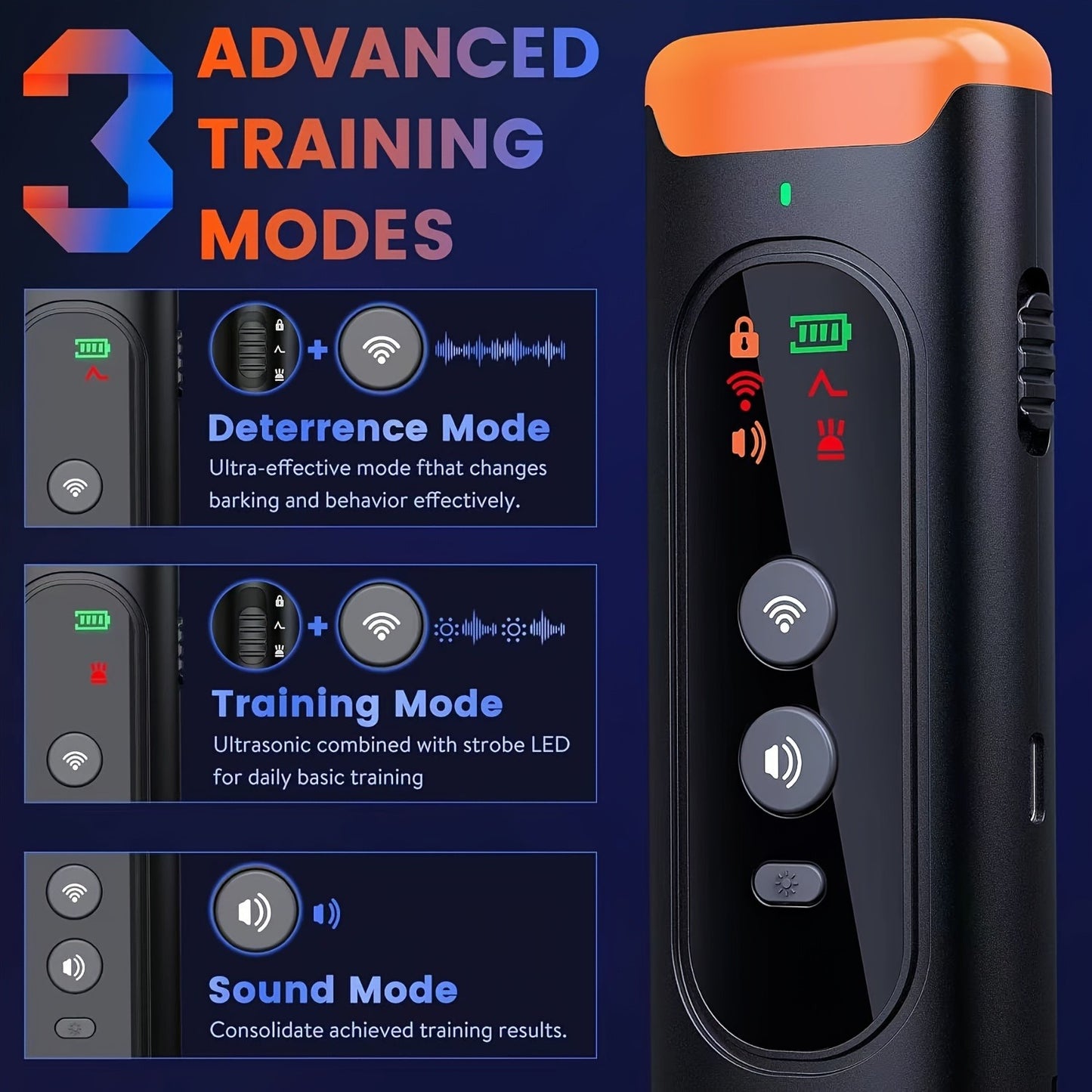 Anti-Barking Device for Dogs – Ultrasonic Bark Deterrent with Soundwave Technology, Portable Handheld Stop Barking Tool