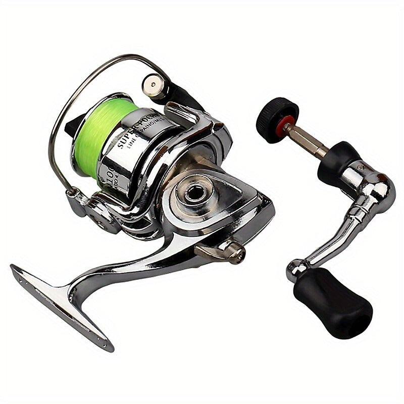 Mini 100 Spinning Fishing Reel – 4.3:1 High-Speed Gear Ratio, Aluminum Alloy Body, Interchangeable Rocker Arm, Ambidextrous