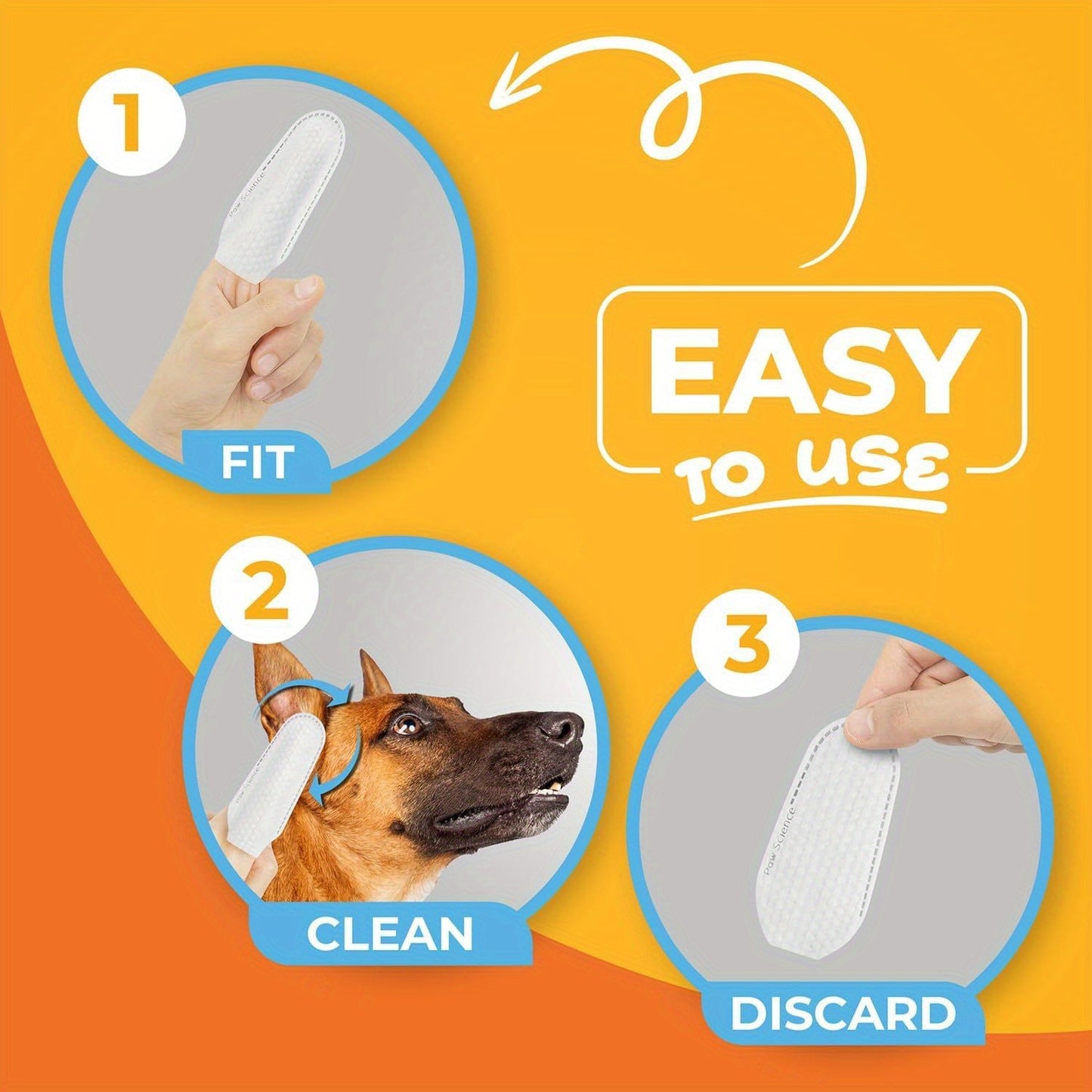 Pet Cleaning Wipes for Dogs & Cats – Ear Wipes Eye Wipes Dental Wipes Teeth Cleaning Kit, Soothing Deodorizing Itch Relief Coconut Scent