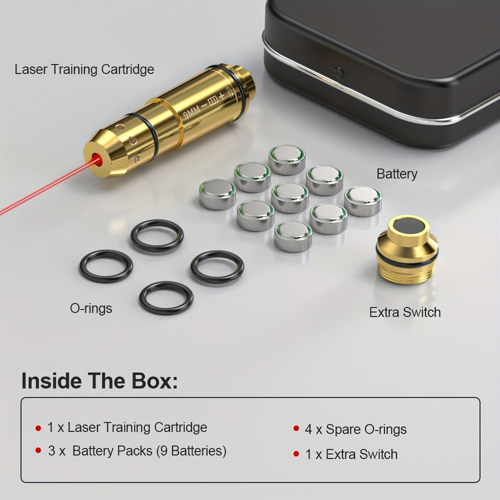 Dry Fire Laser Training Cartridge Multi-Caliber – 9mm 45ACP 223Rem 380ACP 357Sig 308Win 12GA 40Cal 6.5mm 7.62x39 | H59 Brass | Class IIIA