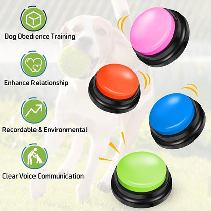 Dog Communication Buttons for Talking – Pet Training Buttons with Mat, Recordable Dog Talking Button Set, Durable Easy-Clean