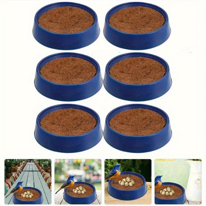 Pigeon Nesting Bowl 6-Pack with Coconut Fiber Mat – Durable Plastic Bird Breeding & Hatching Set for Racing Pigeons, Doves