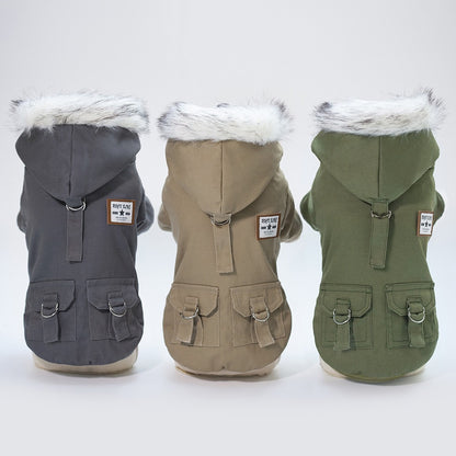 Dog Vest Coat Two-Leg Autumn Winter Lined Warm Pet Clothes for Small Medium Dogs, Sleeveless Back Coverage Dog Jacket for Cold Weather