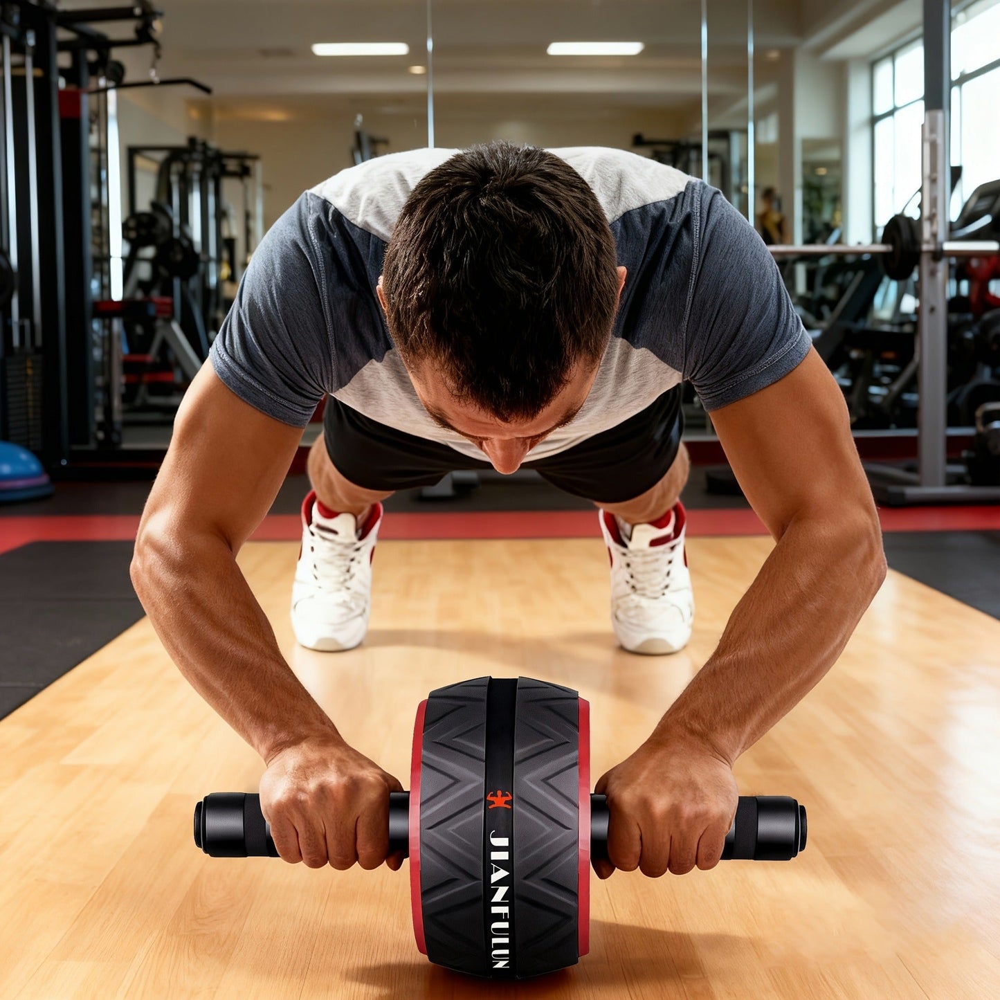 Ab Wheel Roller with Knee Pad – Core Strength & Balance Training, Abdominal Crunch Machine for Home Gym, Arm & Abs Muscle Toning