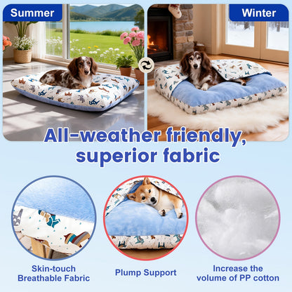 Breathable Washable Dog Bed Mattress – All-Season Pet Mat with Removable Cover & Non-Slip Bottom