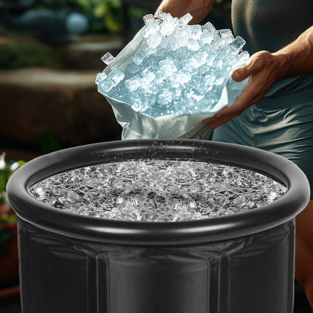 Cold Plunge Tub Foldable Ice Bath, 95-Gallon 34"x34"x30" Portable Cold Water Therapy Tub for Indoor & Outdoor Recovery