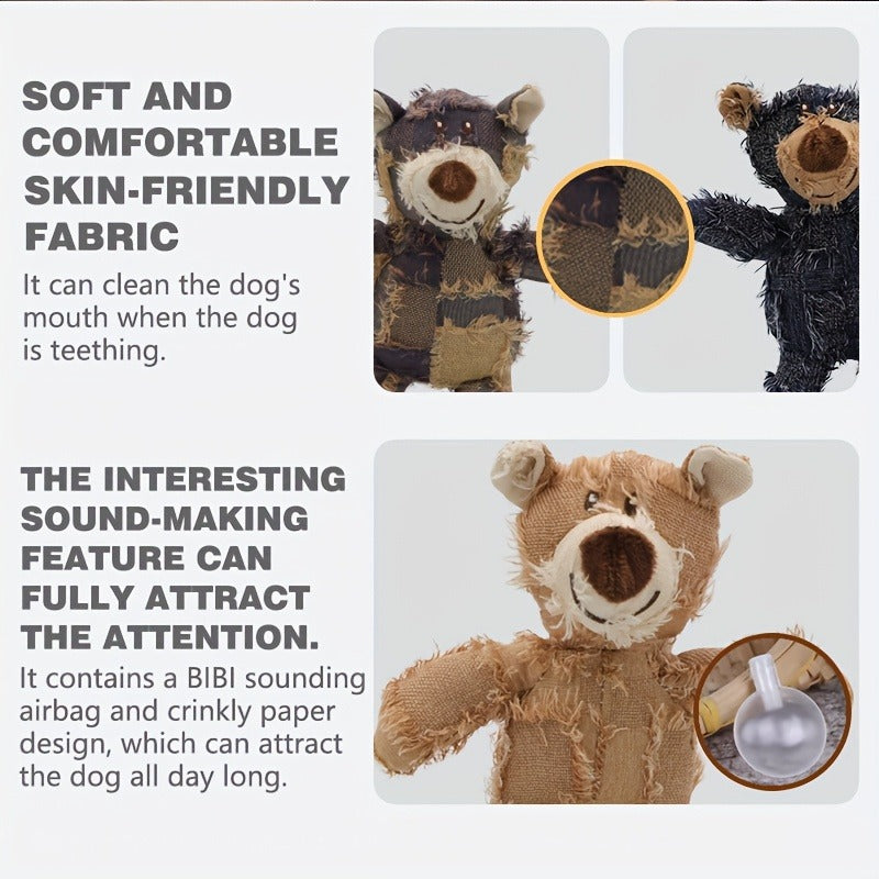 Teething Toys, Squeaky Dog Toys 6 Pack – Plush Stuffless Chew Toys for Small Medium Large Dogs, Durable Teething Toys for Aggressive
