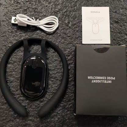 Neck-Worn Posture Reminder with Digital Display, Vibration Alert and USB Charging for Desk Sessions