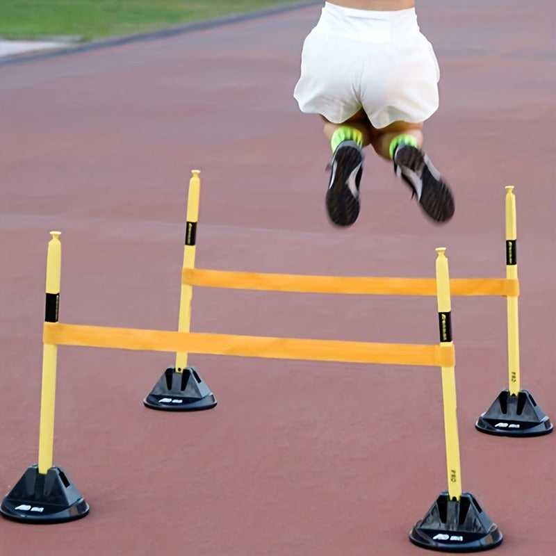 Agility Training Hurdle Bar Set Adjustable Height Speed Drills Football Basketball Soccer Indoor Outdoor Pole Hurdle Training 4 Bases 4 Rods