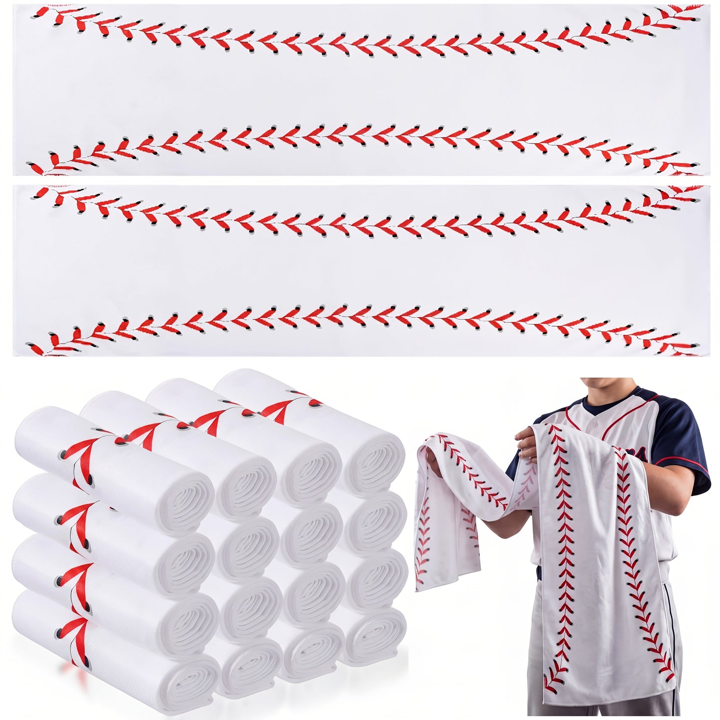 Cooling Towels for Sports 12-Pack – 47”×12” Instant Chilling Ice Towel for Baseball, Gym, Running & Outdoor Activities