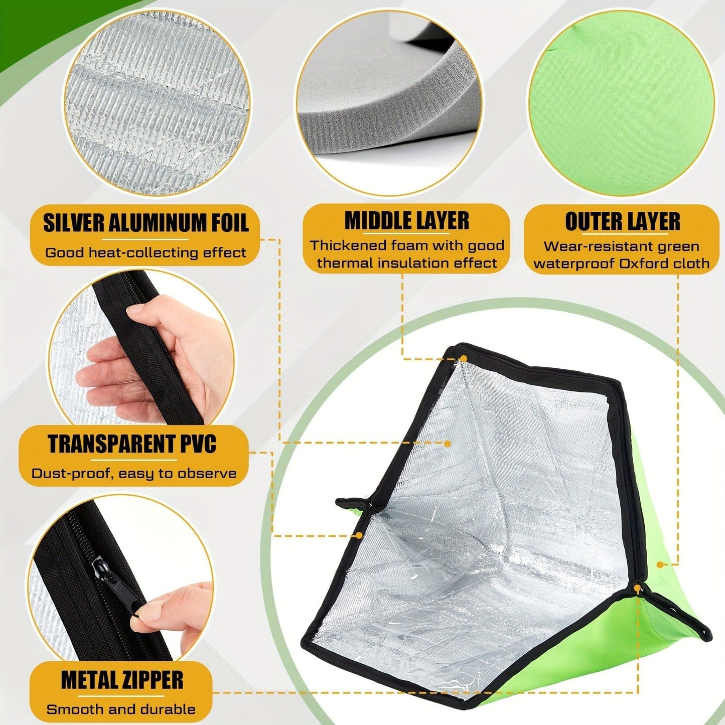 Solar Oven Portable Solar Cooker 2 Pack, Foldable Sun-Powered Camp Stove No Fuel Required, Lightweight Outdoor Cookware for Camping