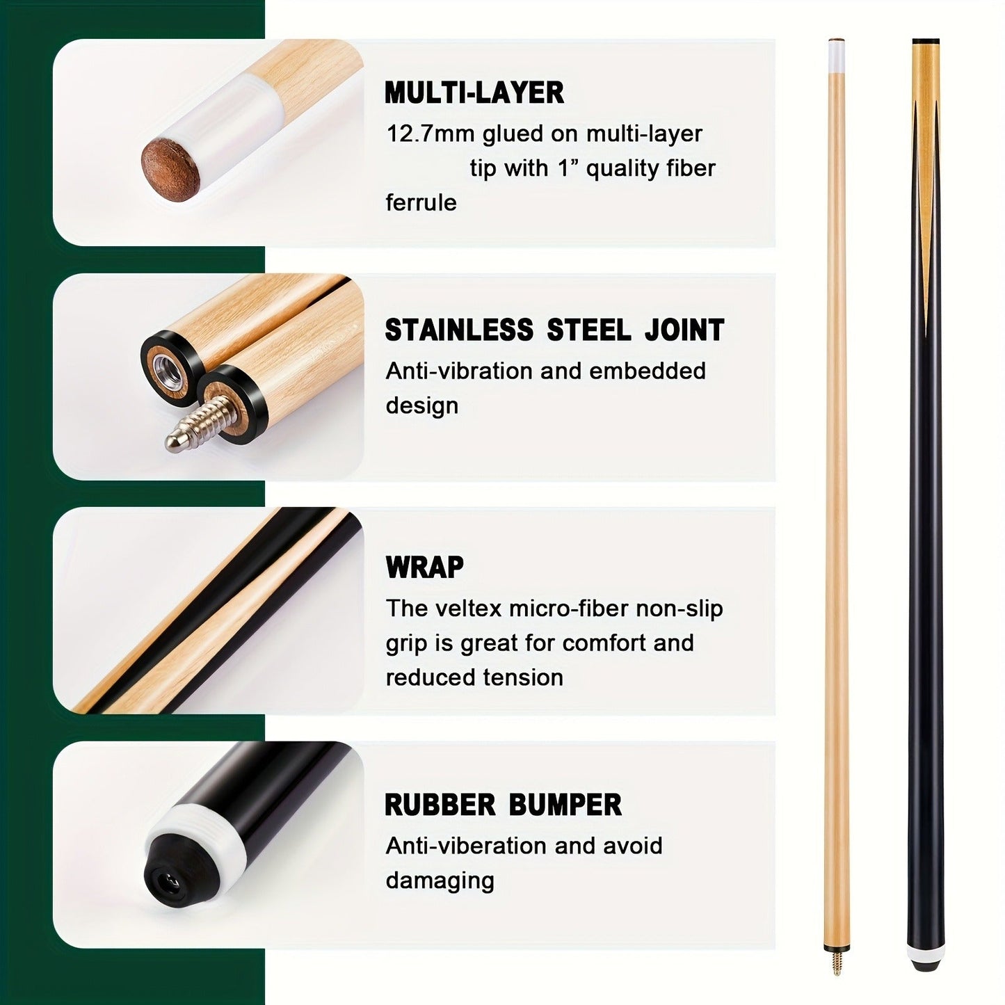 71-Piece Pool Table Accessory Set with Numbered Balls, Cues, Triangle Rack, Chalk, Tips and Brushes