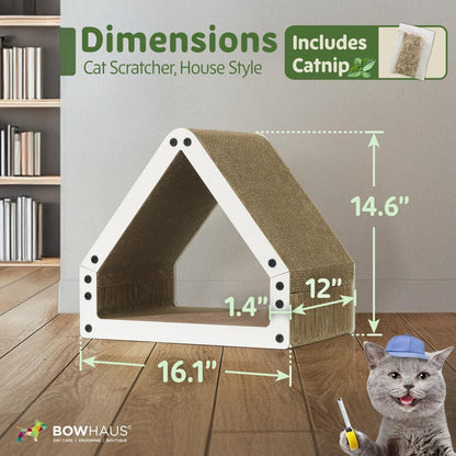 House Cat Scratcher Lounger Reversible Large Scratching Pad & Board for Indoor Cats – 5-Layer High-Density Cardboard 16x14x12 Inch Scratch