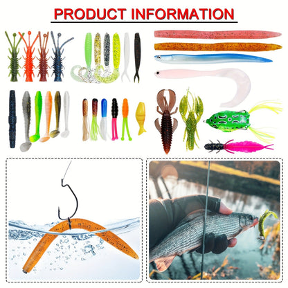 491-Piece Fishing Lures Kit – Complete Tackle Box Set with Soft Lures, Sinker Weights, Hooks, Jigs, Spinnerbait, Crankbait