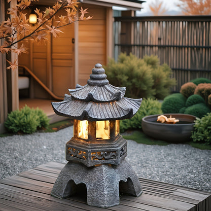 Solar Pyramid Light Sculpture, for Garden, Pathway and Patio Lighting, with the Listed Configuration