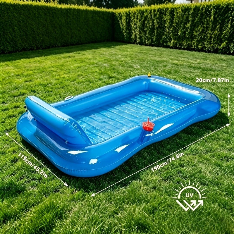 Pool Float Tanning Lounger, 74.8 x 45.2 Inches with Sprinkler Rim, Pillow, Cup Holder and Repair Patches