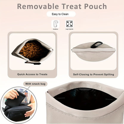 Dog Treat Pouch for Training – Waist Belt Bag with Poop Bag Dispenser, Detachable Treat Bag & Carabiner – Dog Walking Bag for Puppy Training