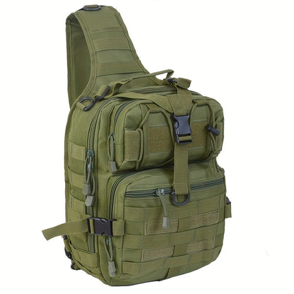Multi-Pocket Tactical Chest Sling Bag with Adjustable Shoulder Strap in Black, Fern Green or Khaki