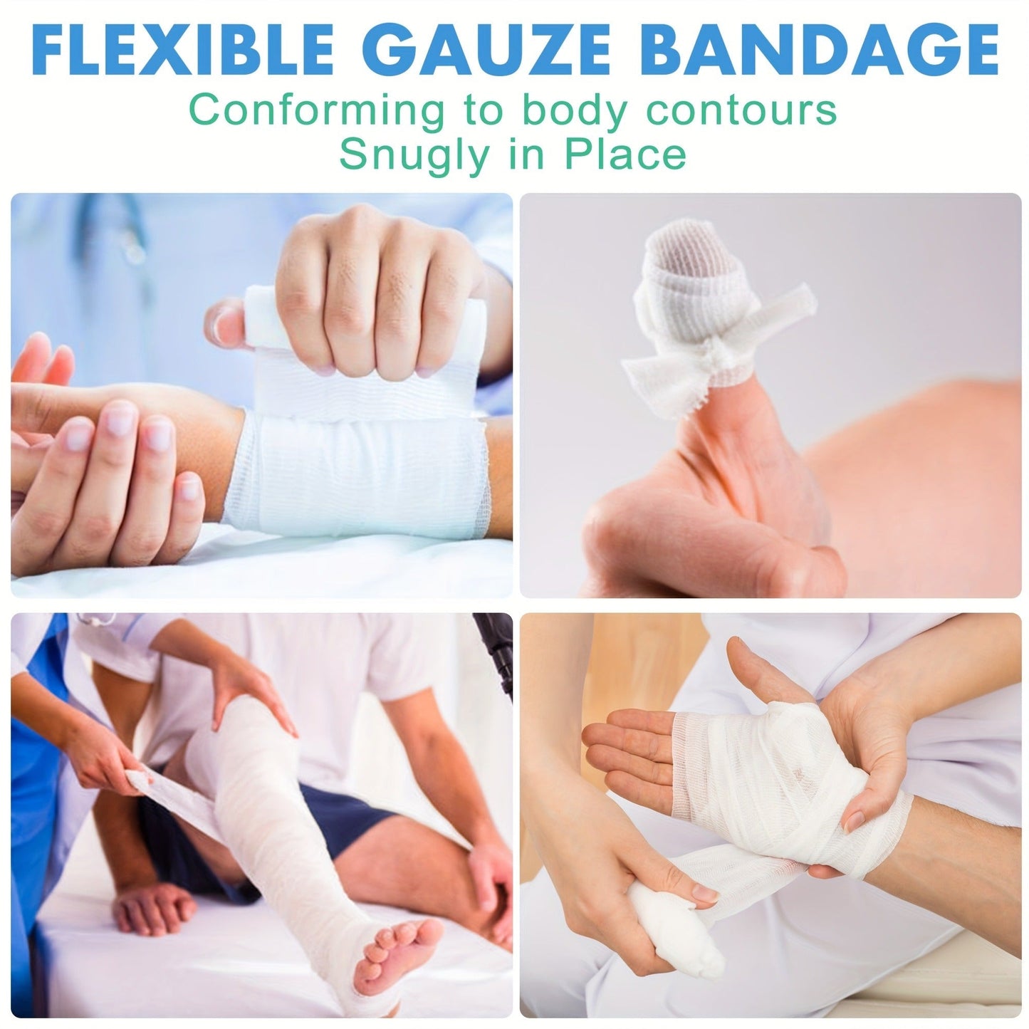Stretch Conforming Gauze Roll Box with 48 Individually Wrapped 4-Inch by 4.5-Yard White Bandages