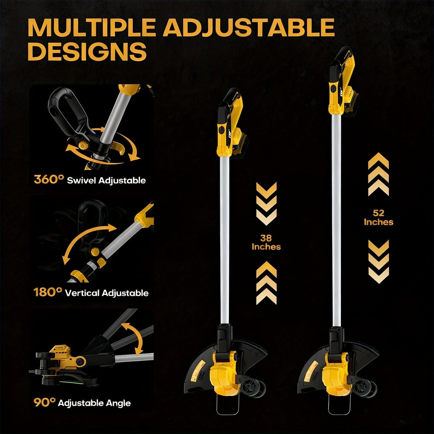 Cordless String Trimmer for DeWalt 20V Max, 12-Inch 20000RPM Brushless 3-in-1 Weed Eater with Auto-Feed