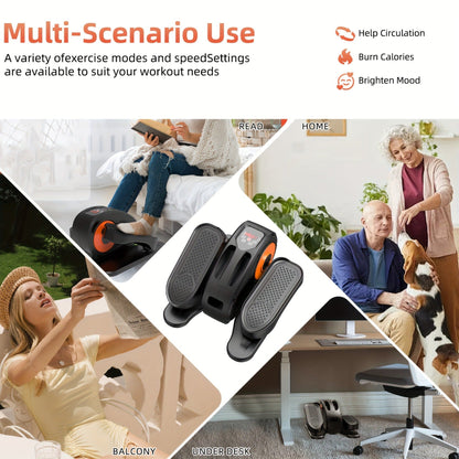Under Desk Elliptical Machine Fully Assembled Quiet Portable Seated Pedal Exerciser with Remote Control 12 Adjustable Speeds for Home Office
