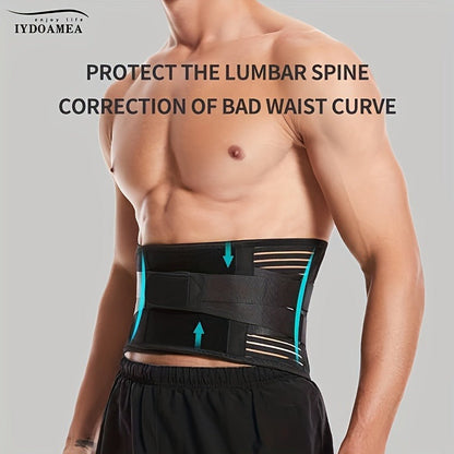 Lumbar Support Belt with 6 Stays & 16-Hole Mesh – Breathable Back Brace for Men Women, Anti-Skid Waist Support for Work