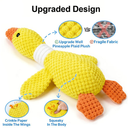 Squeaky Plush Dog Toys for Small Medium Large Dogs – Crinkle Stuffed Animal Chew Toy for Puppies, Shark & Platypus Design