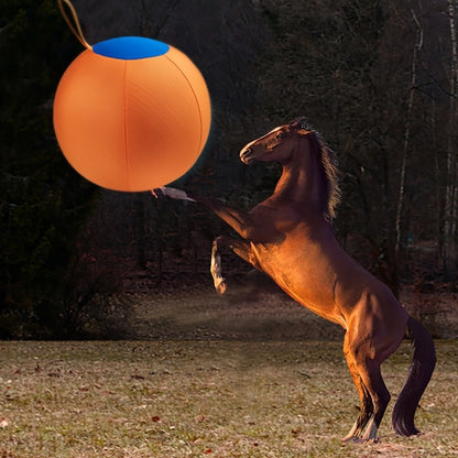 Horse Training Ball 21.7" Anti-Burst Silicone Grazing Ball with Cover & Hanging Belt for Horses Goats Dogs