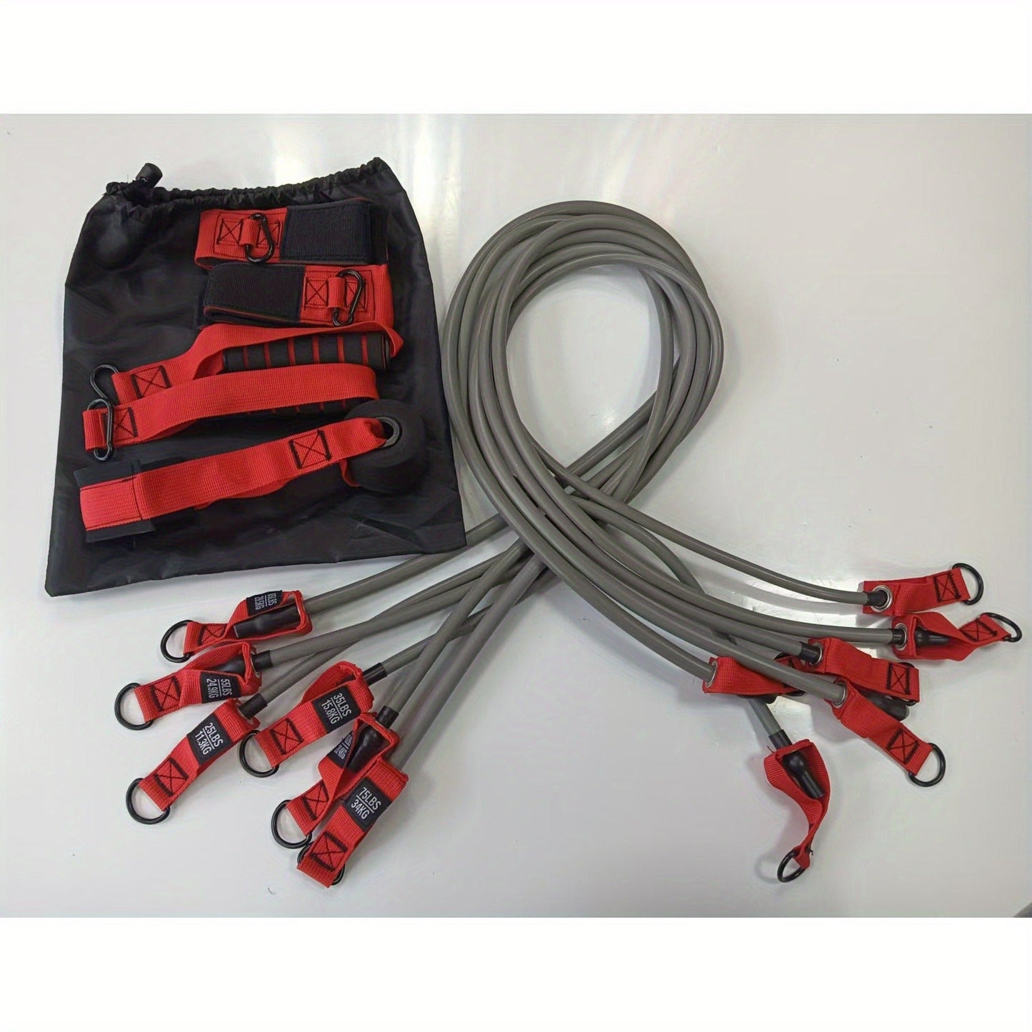 300lb Resistance Band Set – 6 Levels 25-75lb, Handles, Door Anchor & Ankle Straps – Heavy Duty Home Gym Kit for Full Body Strength Training