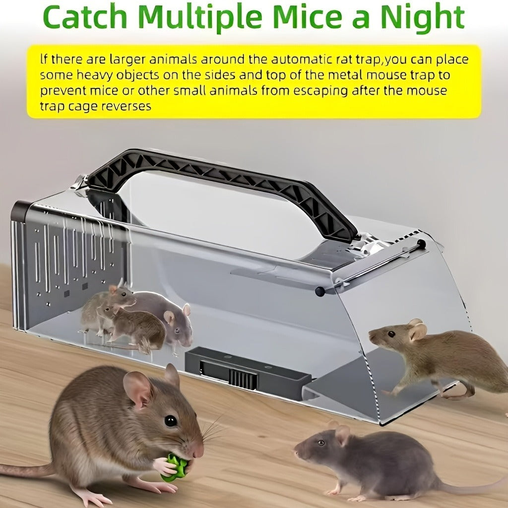 Mouse Trap Live Catch – Transparent Continuous Capture Rodent Trap for Indoor Home, Kitchen, Garage & Outdoor Use