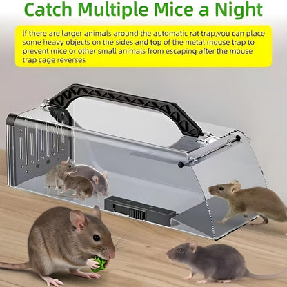 Mouse Trap Live Catch – Transparent Continuous Capture Rodent Trap for Indoor Home, Kitchen, Garage & Outdoor Use